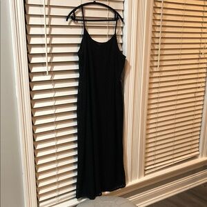 Lane Bryant Black Maxi Lace Slip Dress with Spaghetti Straps lined